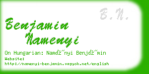 benjamin namenyi business card